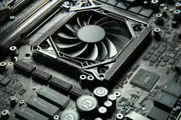 "Tarjeta gráfica de última generación optimizada para ray tracing, mostrando un renderizado de alta calidad en un videojuego moderno, destacando gráficos detallados y efectos de luz realistas."